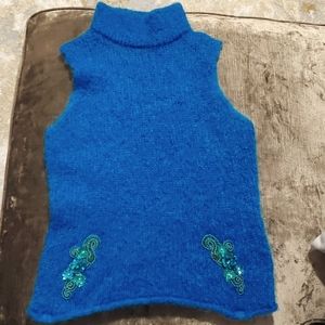 French Connection royal blue & green ombre sequin & wool skirt set